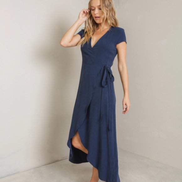 NWT  Monica Navy Wrap Dress - Picture 4 of 4